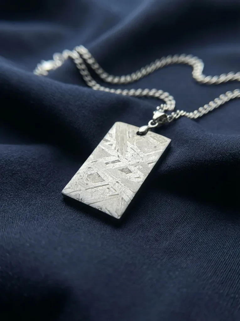 Aletai meteorite dog tag necklace - The Quiet Tag by Movalor