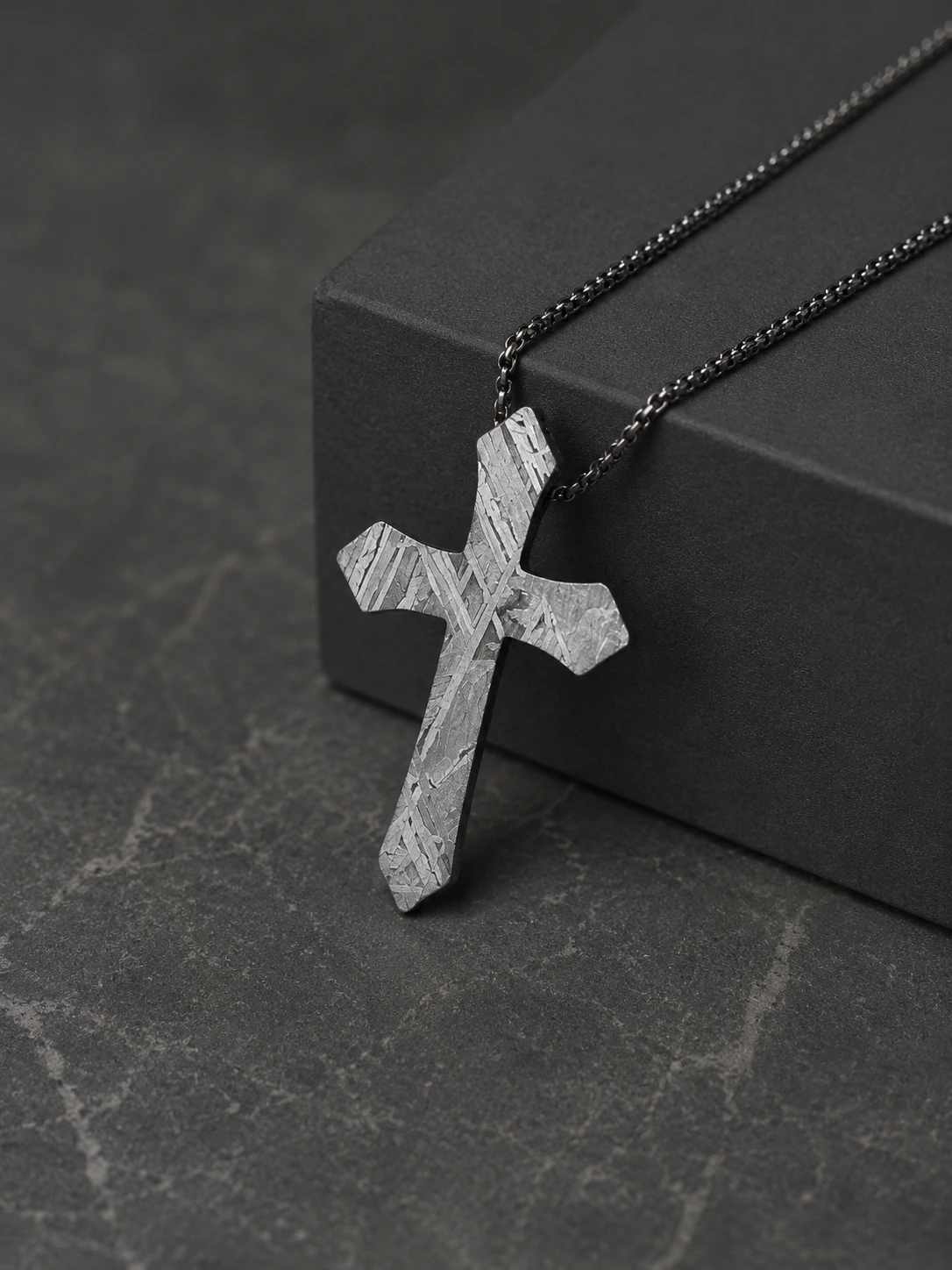 The Oath Cross — Aletai iron meteorite cross pendant